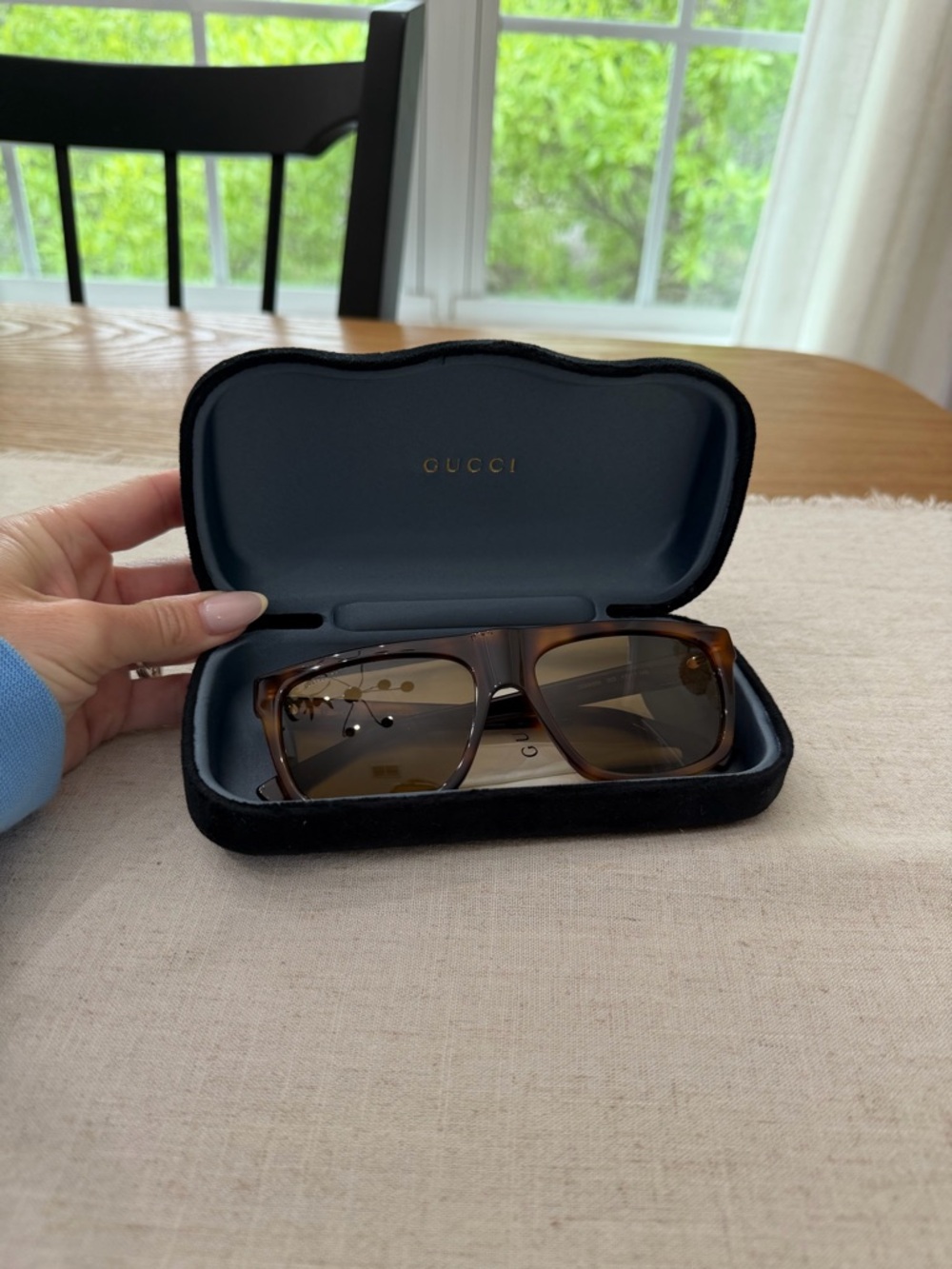 Gucci Men's Tortoiseshell Brown Gradient Square Sunglasses